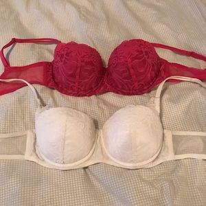 2 VS padded Demi bras lace and mesh 34C